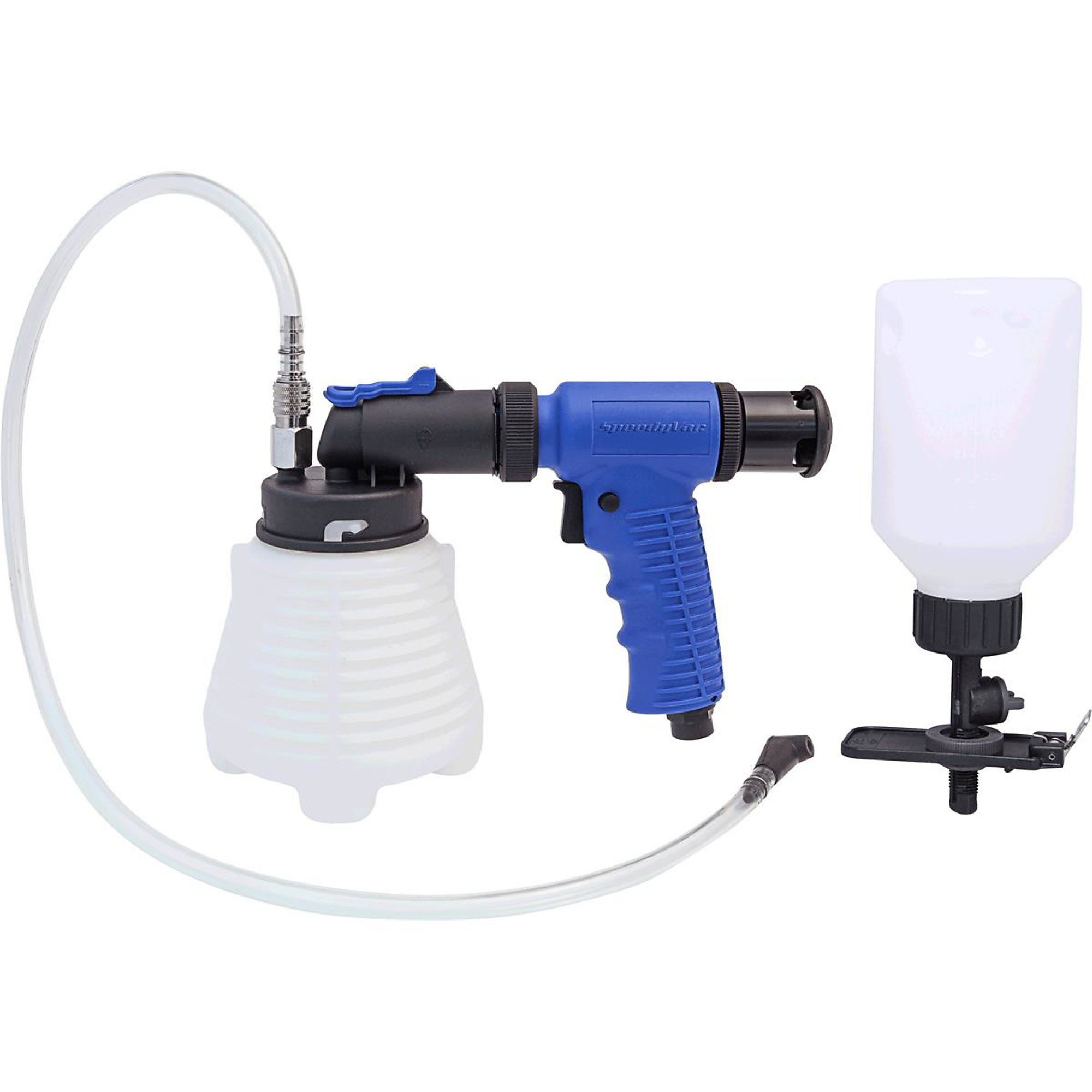 Mountain 800ml Vacuum Brake Bleeding Kit — Compact, Universal Rubber Fitting, Quick Connect Coupler, Float Valve, Model# PBT70854
